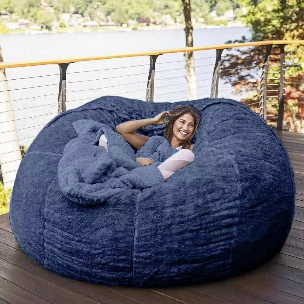 Bean Bag Sofa Plush Lazy Boy Sofa Faux Fur Bean Bag Sofa Bean Bag Sofa without Filler Comfortable Sofa Living Room Office Sofa