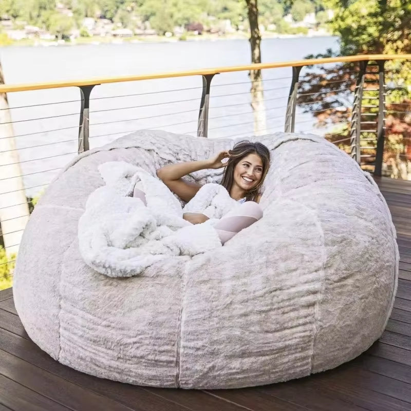 Bean Bag Sofa Plush Lazy Boy Sofa Faux Fur Bean Bag Sofa Bean Bag Sofa without Filler Comfortable Sofa Living Room Office Sofa