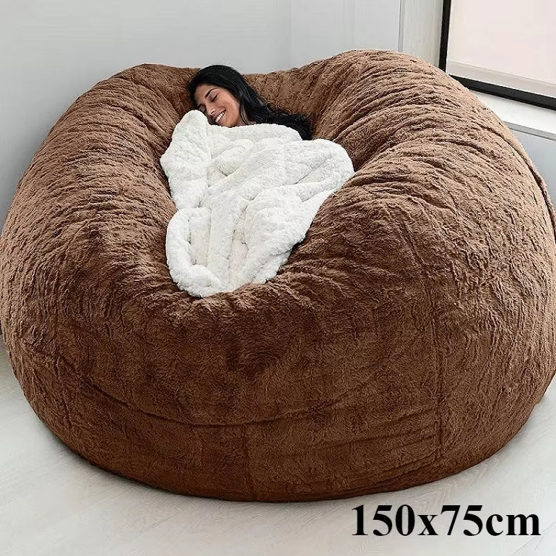 Bean Bag Sofa Plush Lazy Boy Sofa Faux Fur Bean Bag Sofa Bean Bag Sofa without Filler Comfortable Sofa Living Room Office Sofa