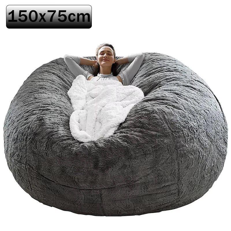 Bean Bag Sofa Plush Lazy Boy Sofa Faux Fur Bean Bag Sofa Bean Bag Sofa without Filler Comfortable Sofa Living Room Office Sofa