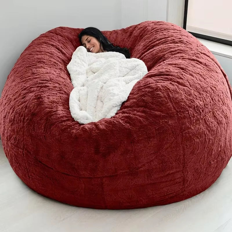 Bean Bag Sofa Plush Lazy Boy Sofa Faux Fur Bean Bag Sofa Bean Bag Sofa without Filler Comfortable Sofa Living Room Office Sofa