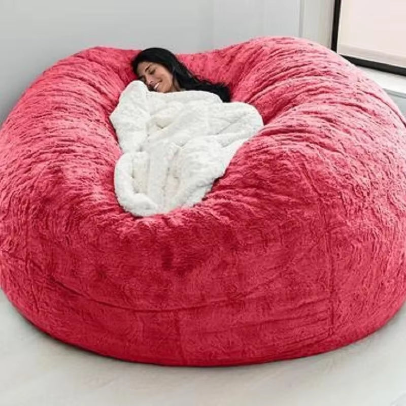 Bean Bag Sofa Plush Lazy Boy Sofa Faux Fur Bean Bag Sofa Bean Bag Sofa without Filler Comfortable Sofa Living Room Office Sofa