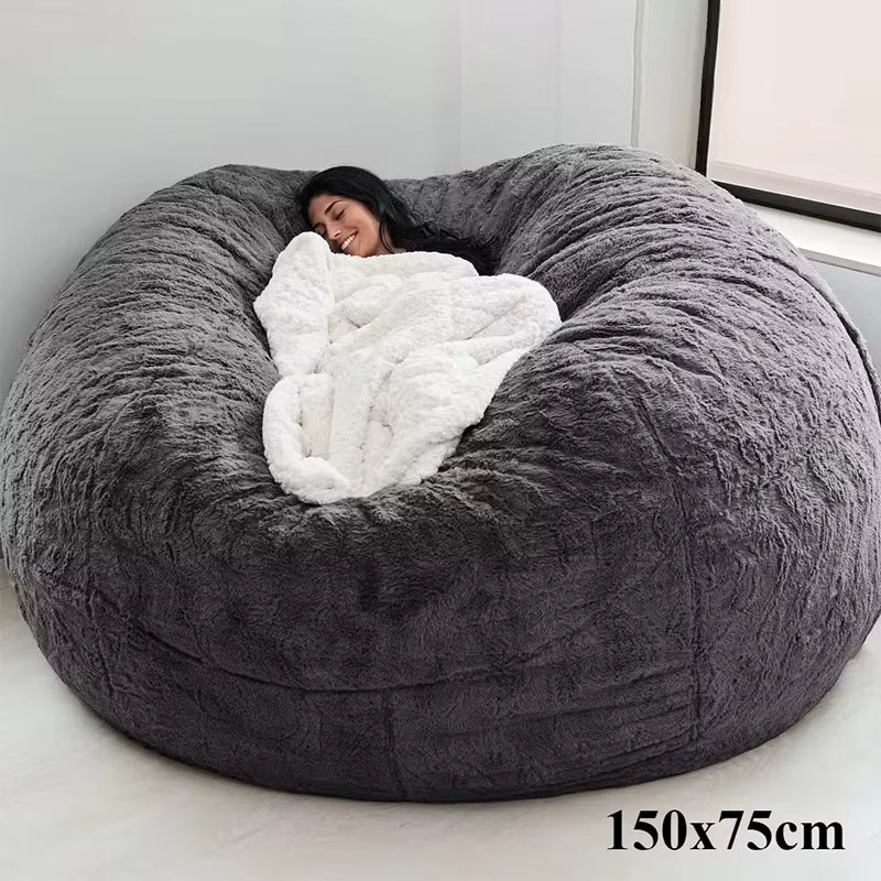 Bean Bag Sofa Plush Lazy Boy Sofa Faux Fur Bean Bag Sofa Bean Bag Sofa without Filler Comfortable Sofa Living Room Office Sofa