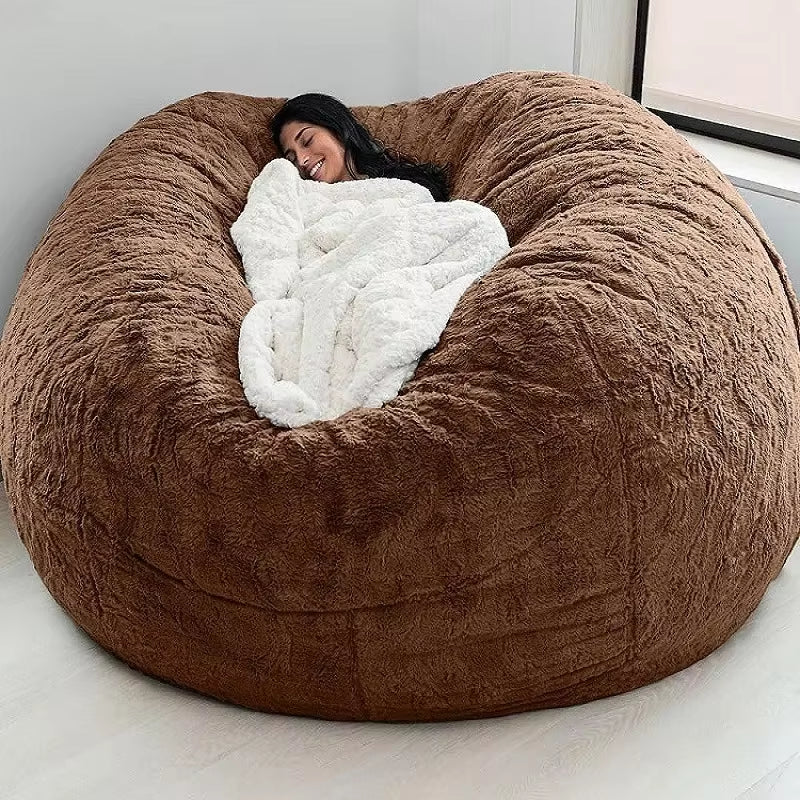 Bean Bag Sofa Plush Lazy Boy Sofa Faux Fur Bean Bag Sofa Bean Bag Sofa without Filler Comfortable Sofa Living Room Office Sofa